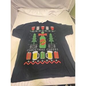 Dec. 25th Men's Christmas T-Shirt Size 2XL Christmas Cheers Beer 100% Cotton